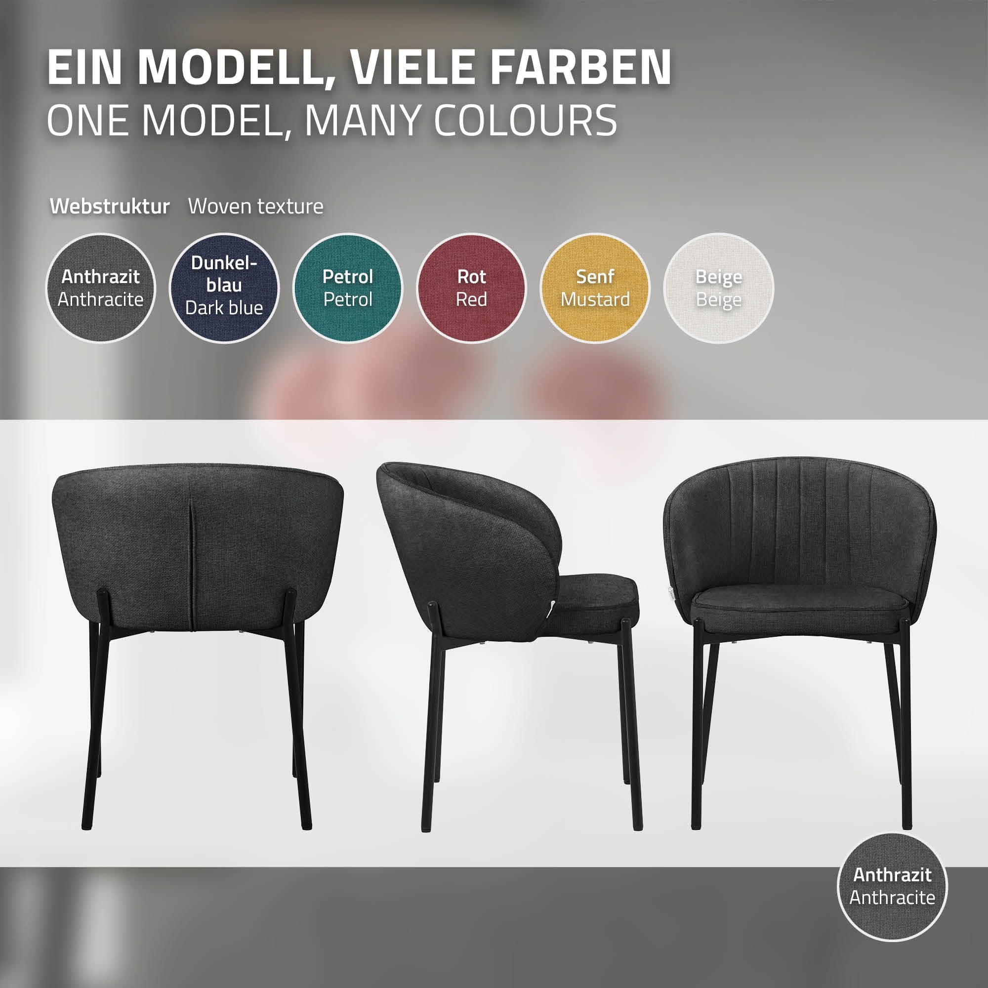 ECD Germany Möbel ML-Design chaise anthracite lot 2 polyester
