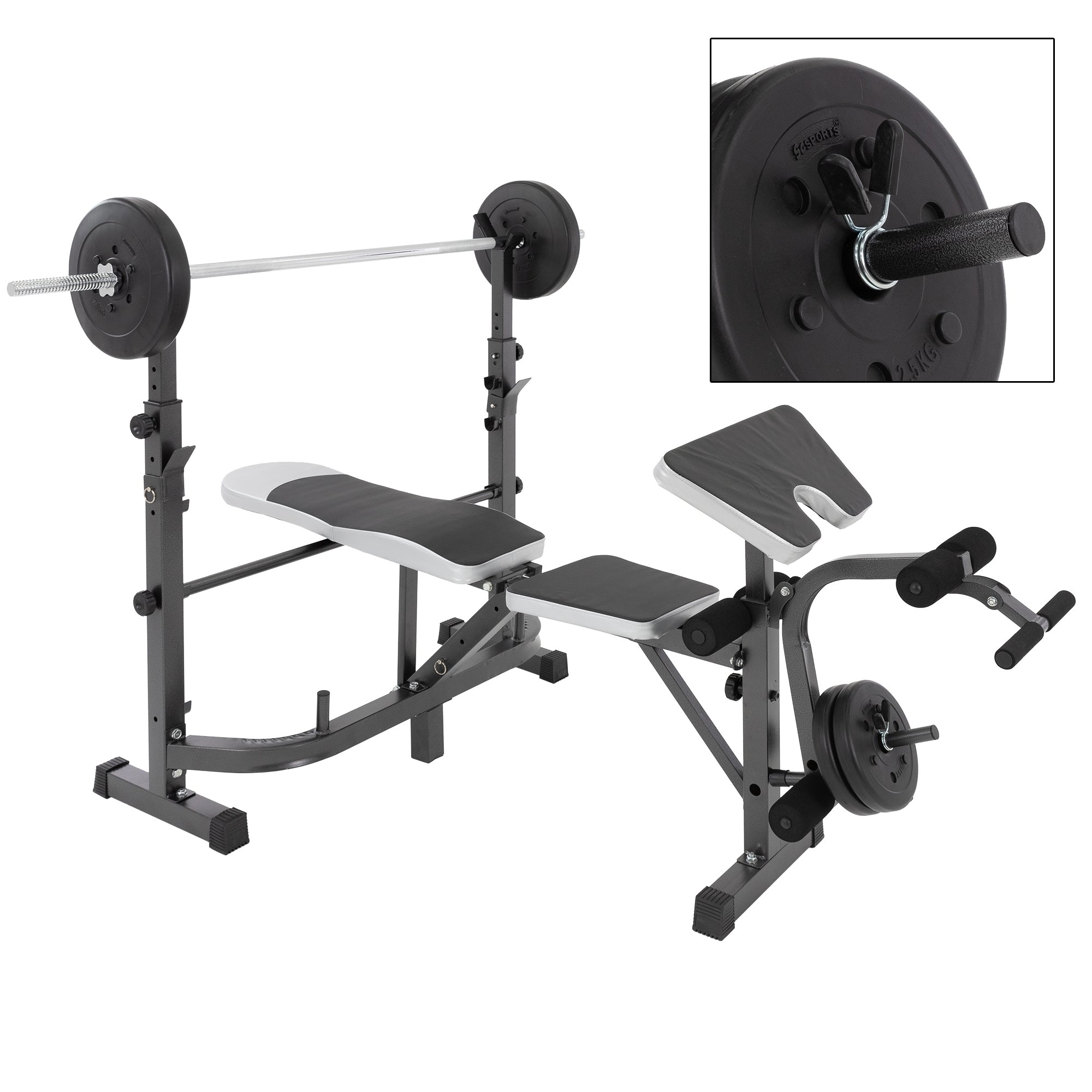 ECD Germany Sport & Freizeit banc de musculation anthracite 255 kg