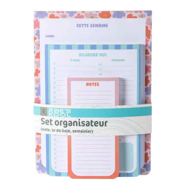 Stokomani Maison set organisateur 3 pièces carnet semainier