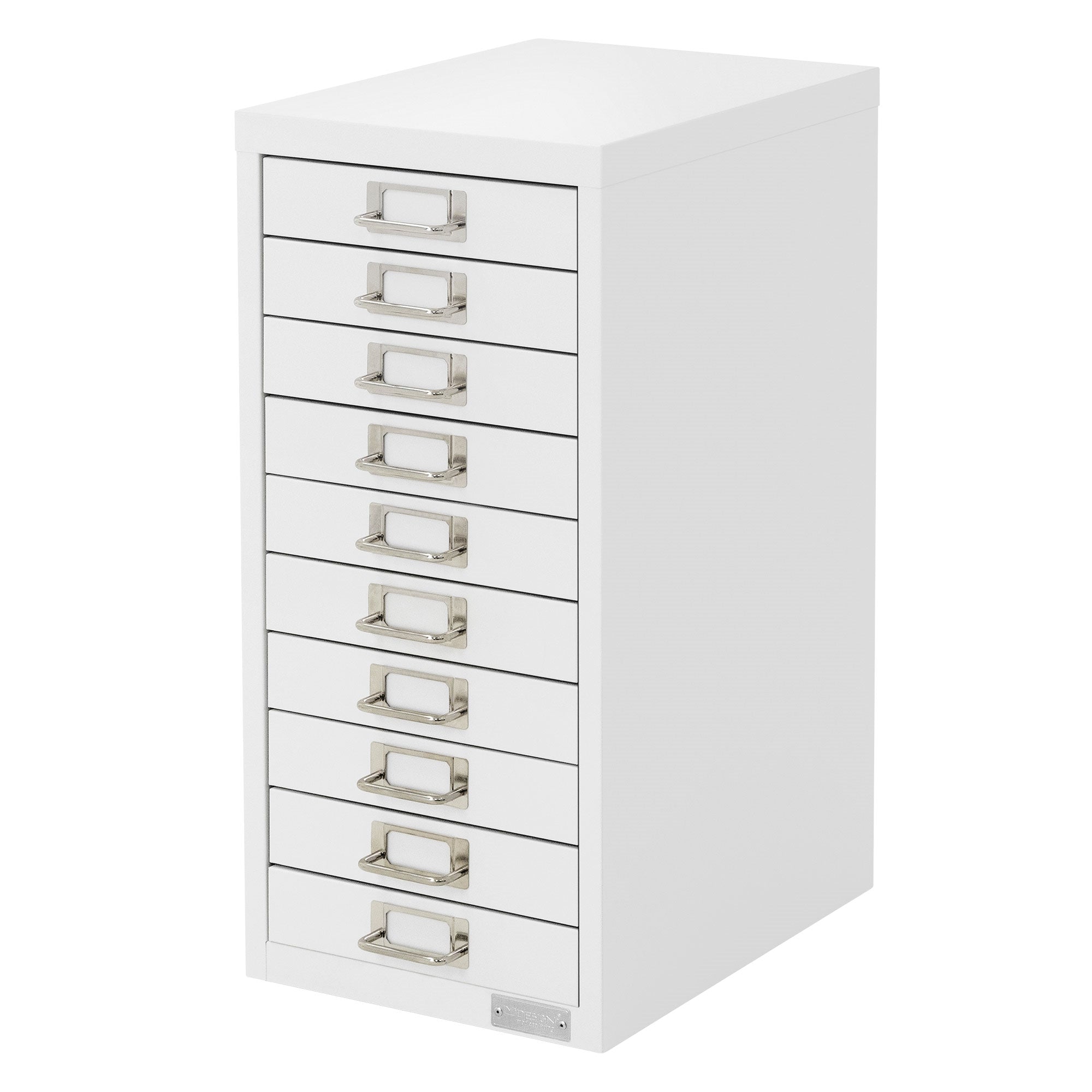 ECD Germany Caisson 10 Tiroirs Bureau Acier Noir 28x38x60 cm