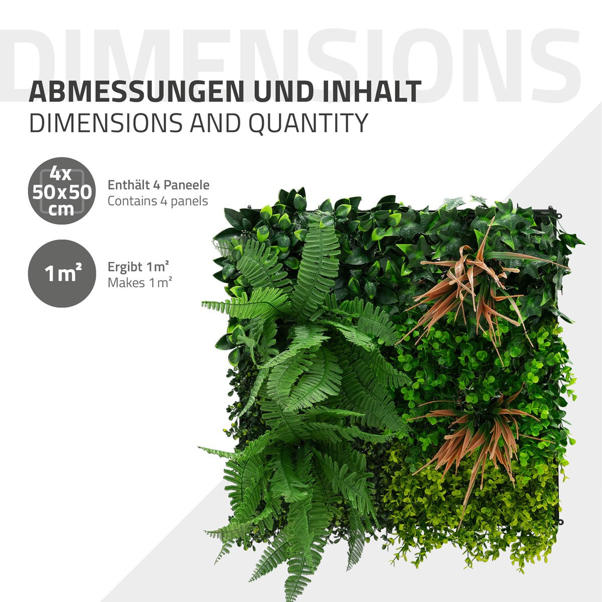 ECD Germany Haus & Wohnen Mur végétal artificiel tropical lot 4