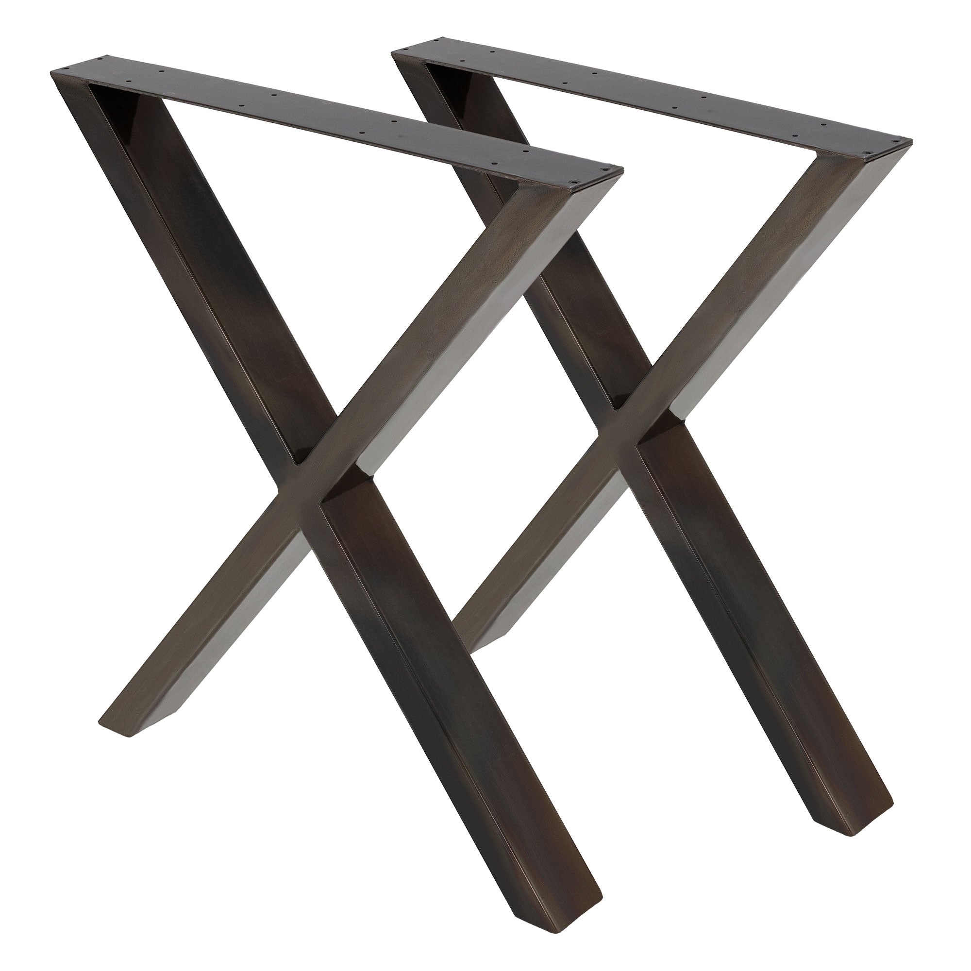 ECD Germany Möbel lot 2 pieds table acier X anthracite