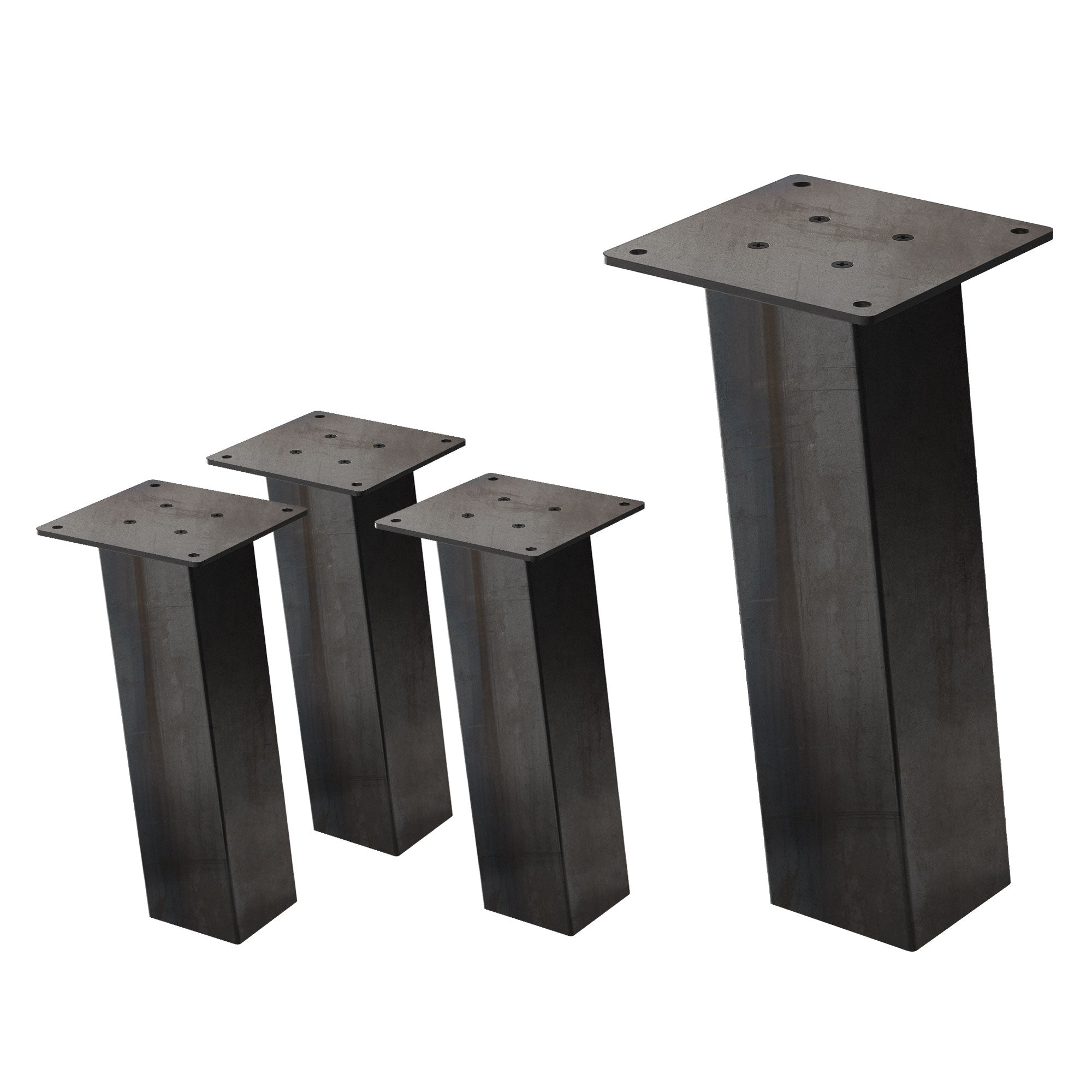 ML-Design pieds table acier 30 cm inclinés lot 4 noir