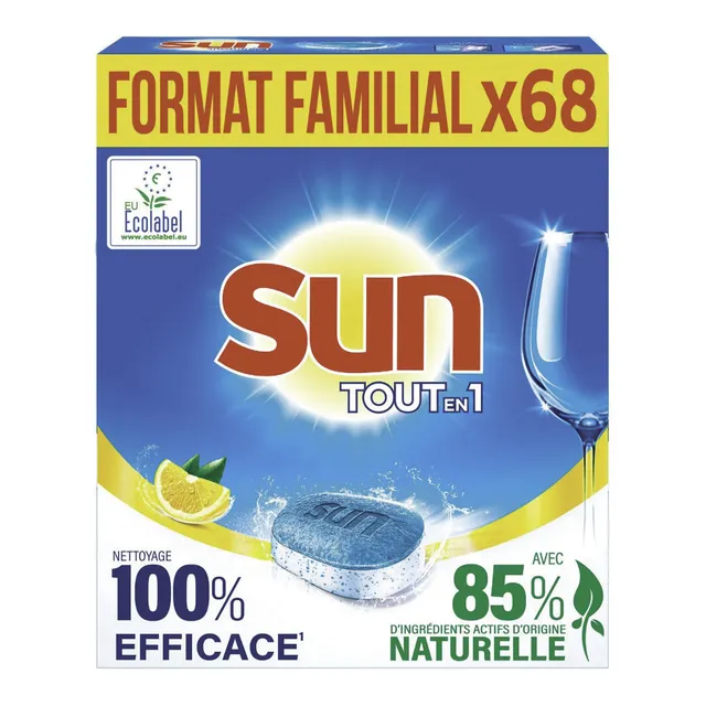 Stokomani Maison 68 tablettes lave-vaisselle tout en 1 citron