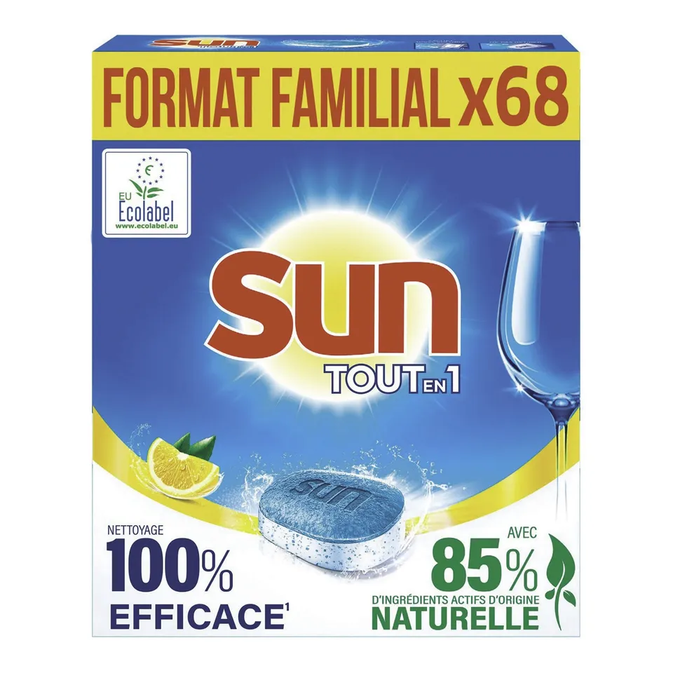 Stokomani Maison 68 tablettes lave-vaisselle tout en 1 citron
