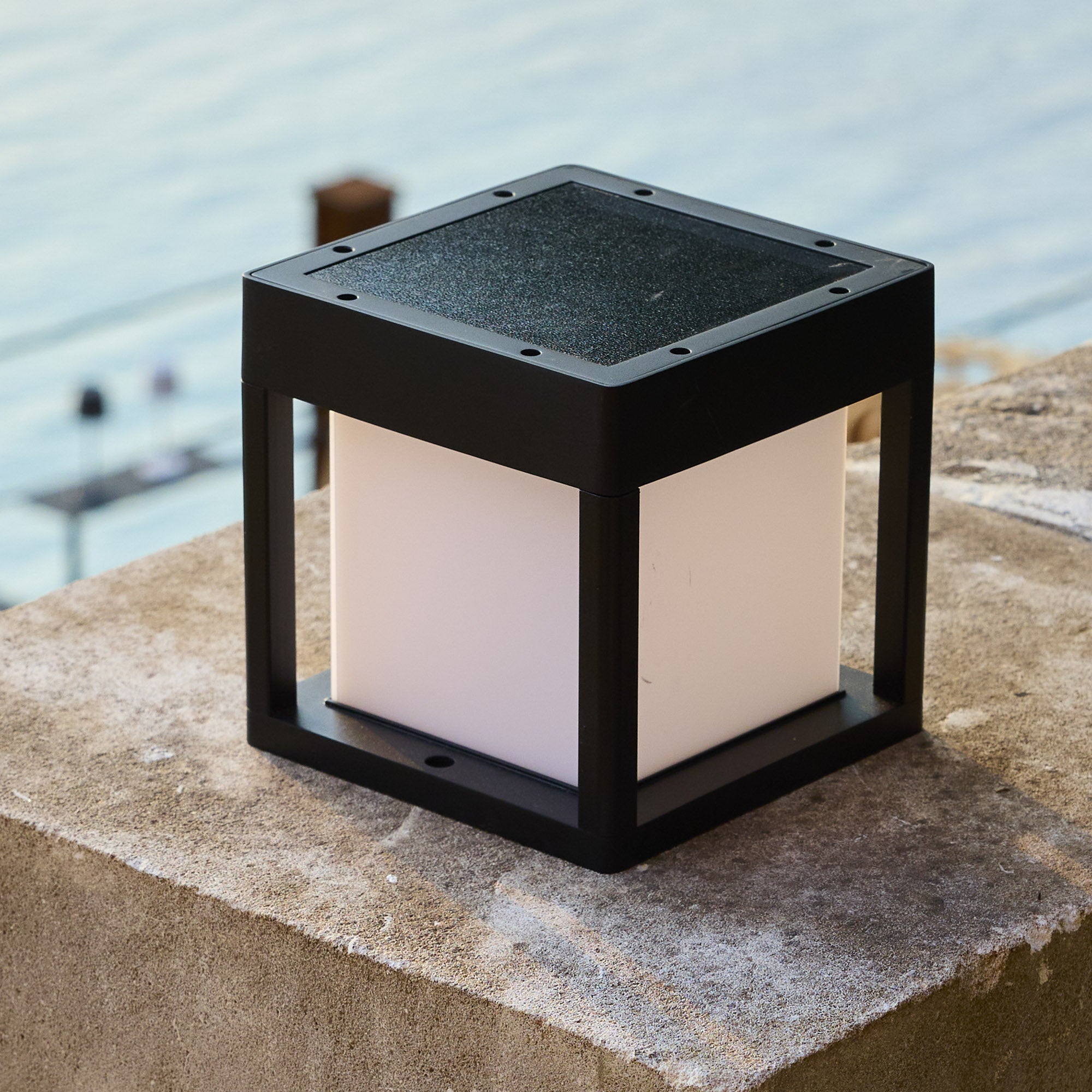 Red Deco Pilaro Black borne solaire pilier LED détecteur 15 cm