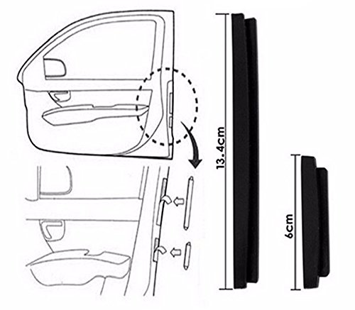 Shop-Story Bricolage Auto Lot 8 Protections Portières Voiture ABS Noir