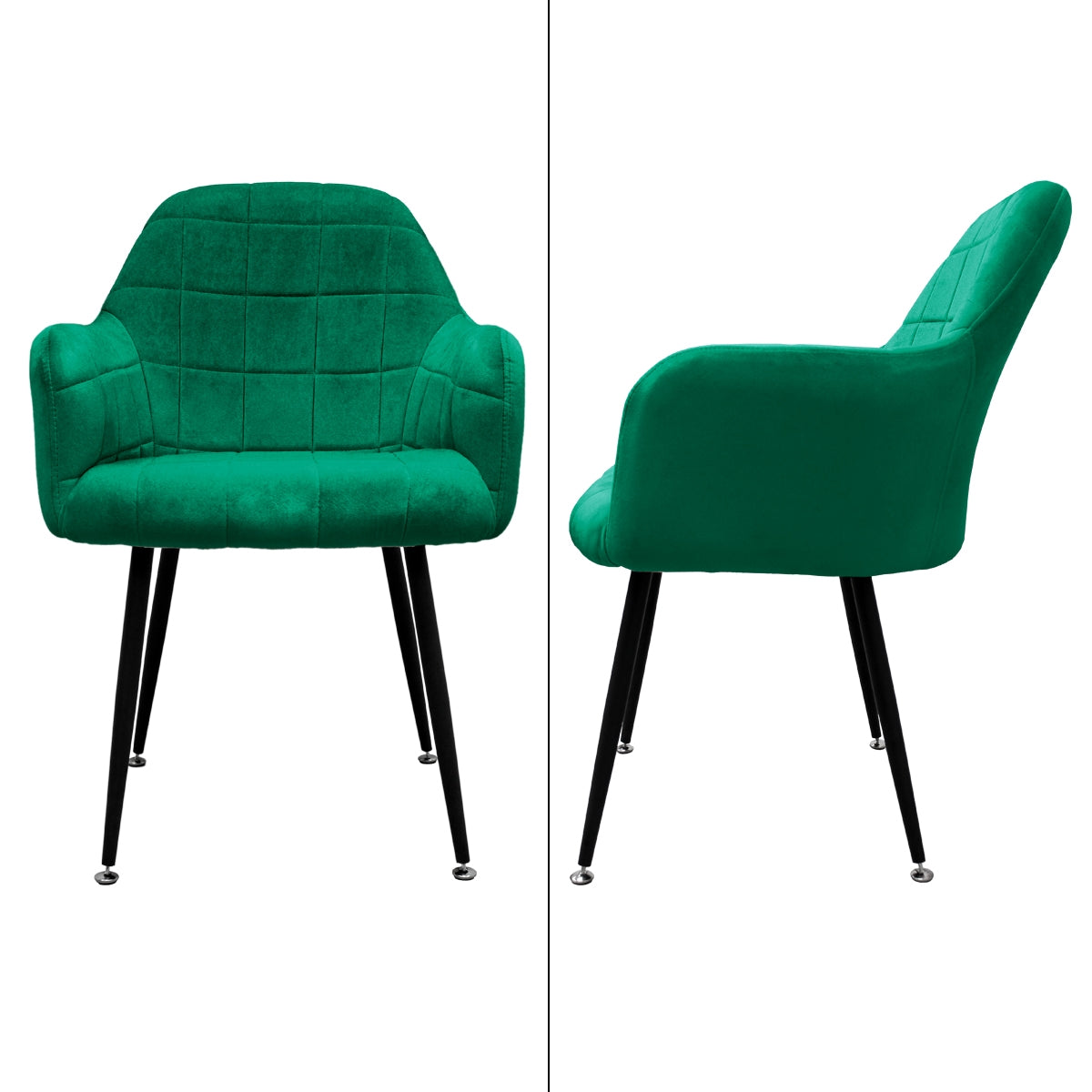 ECD Germany Möbel chaise salle à manger velours vert lot 2