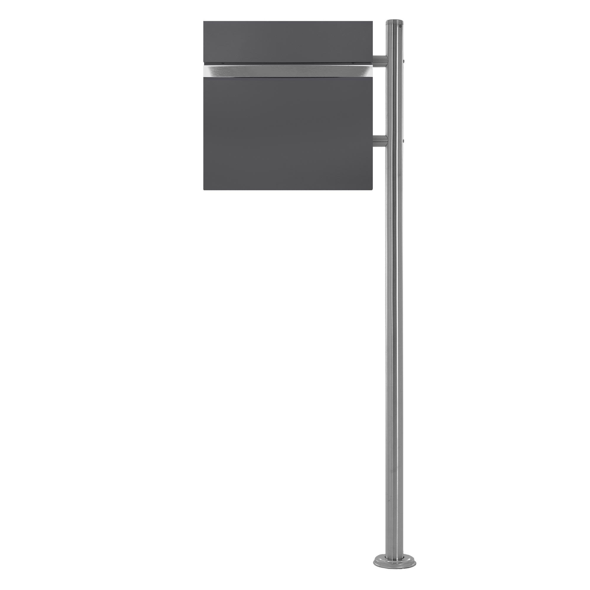 ECD Bauen boîte aux lettres argent 37 cm avec pied 120 cm