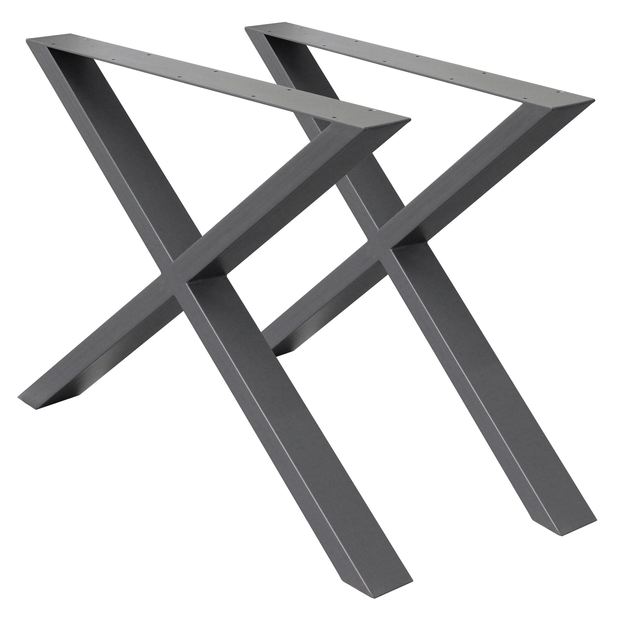 ECD Germany Möbel lot 2 pieds table acier X anthracite