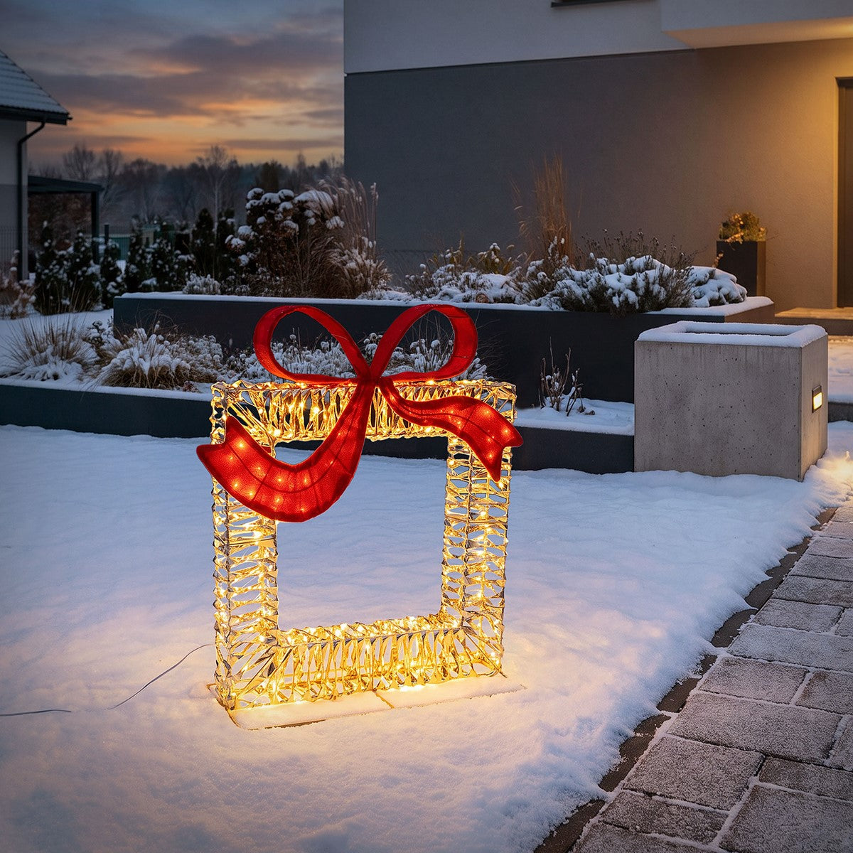 ECD Germany cadeau lumineux LED blanc chaud 58x63 cm IP44
