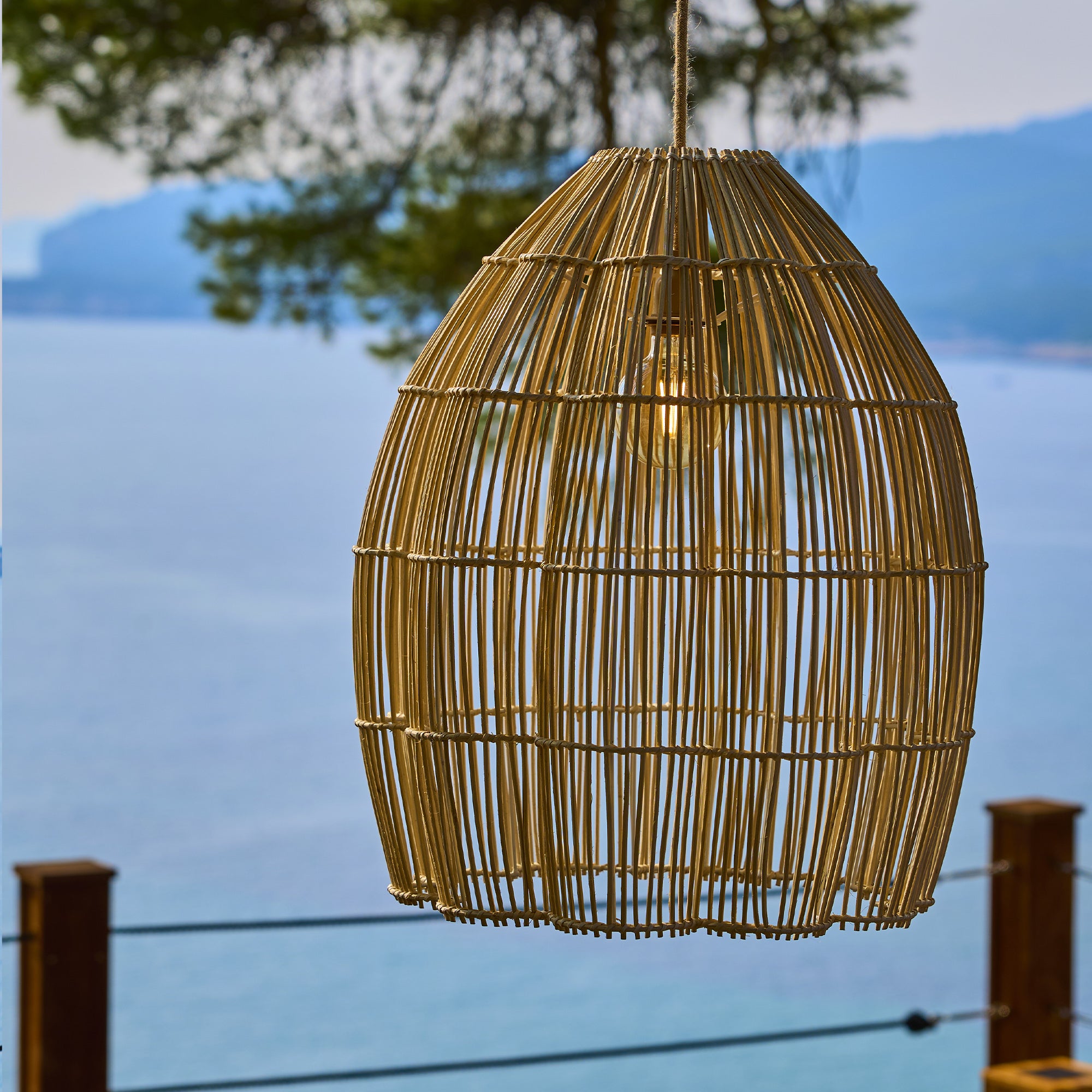 Red Deco Avila Outdoor suspension rotin 5 m E27