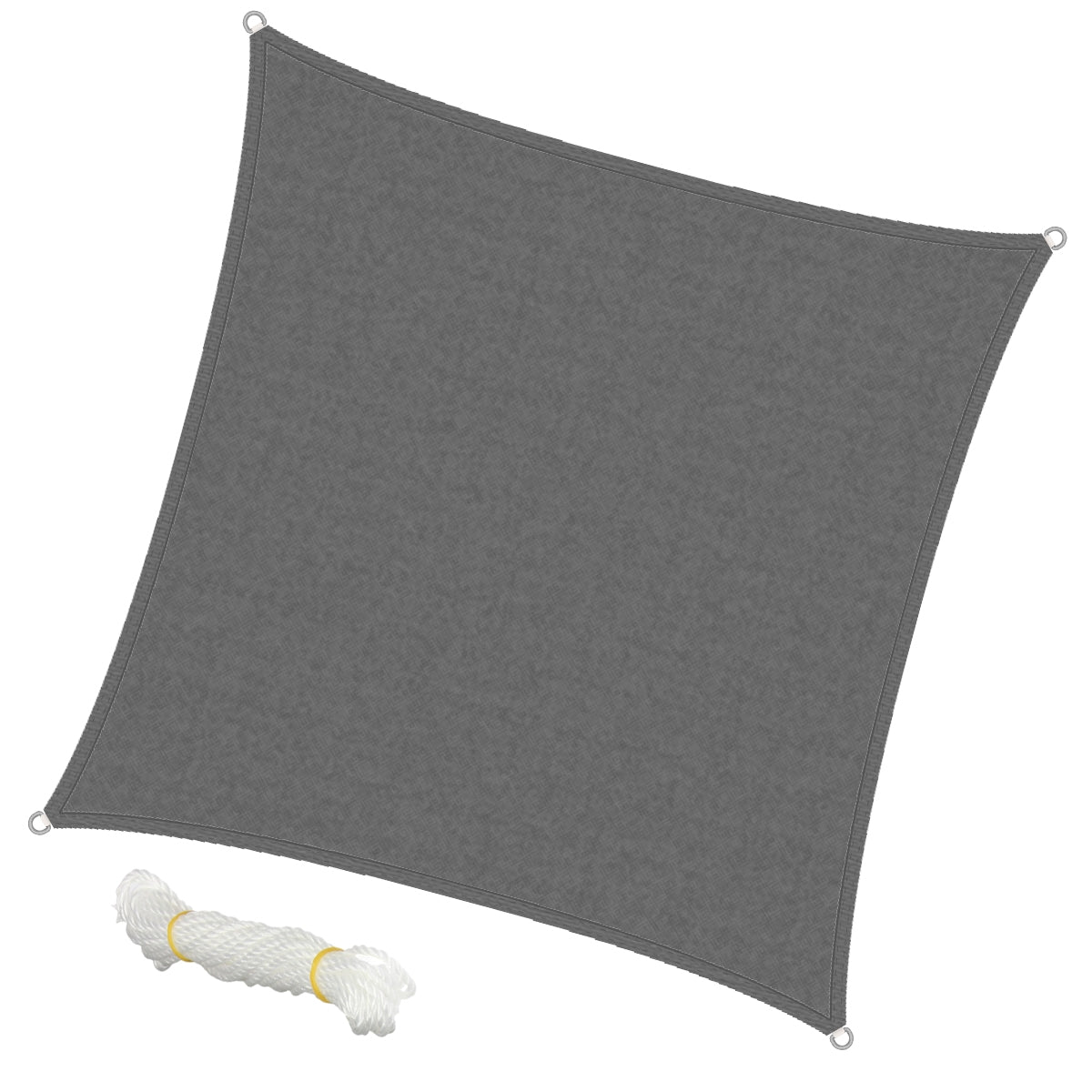 ECD Germany Garten voile d'ombrage 3,6x3,6 m gris HDPE