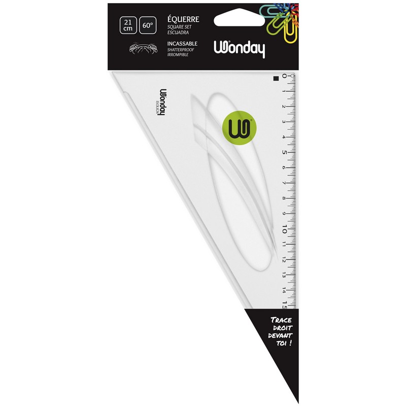 Safe Tool Fournitures scolaires equerre 60 degres 21 cm incassable