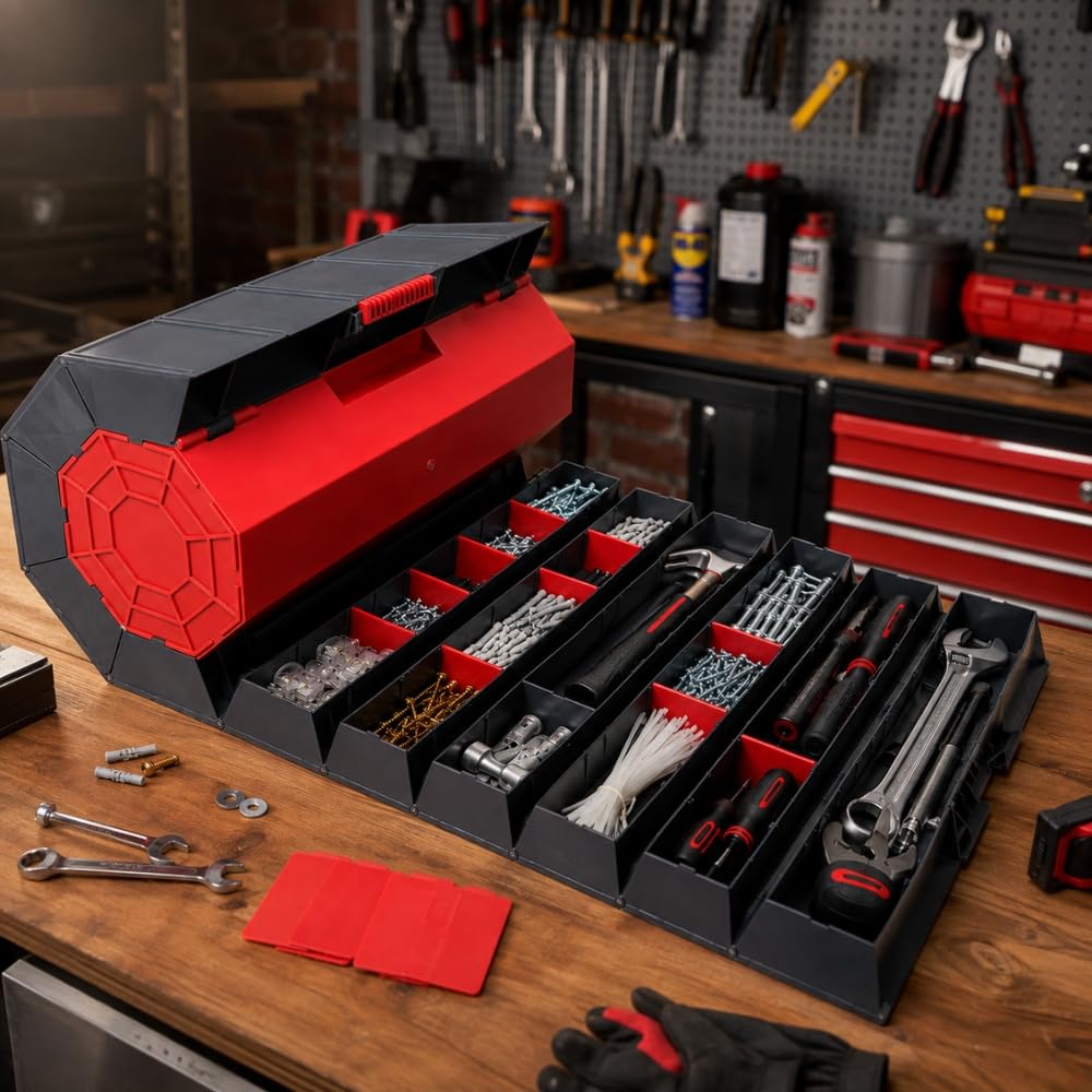 Shop-Story Caisse outils escargot enroulable 11 compartiments