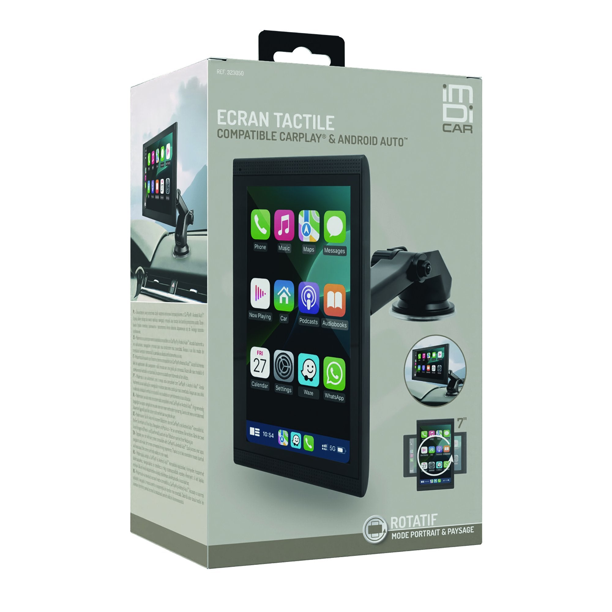 Stokomani Bricolage Écran CarPlay 7 pouces rotatif tactile