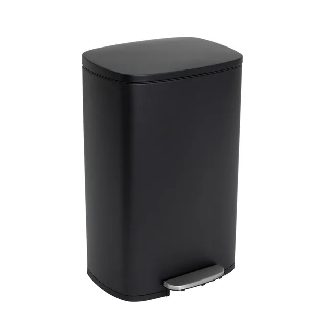 Red Deco Admiral 50L poubelle pédale inox noir mat