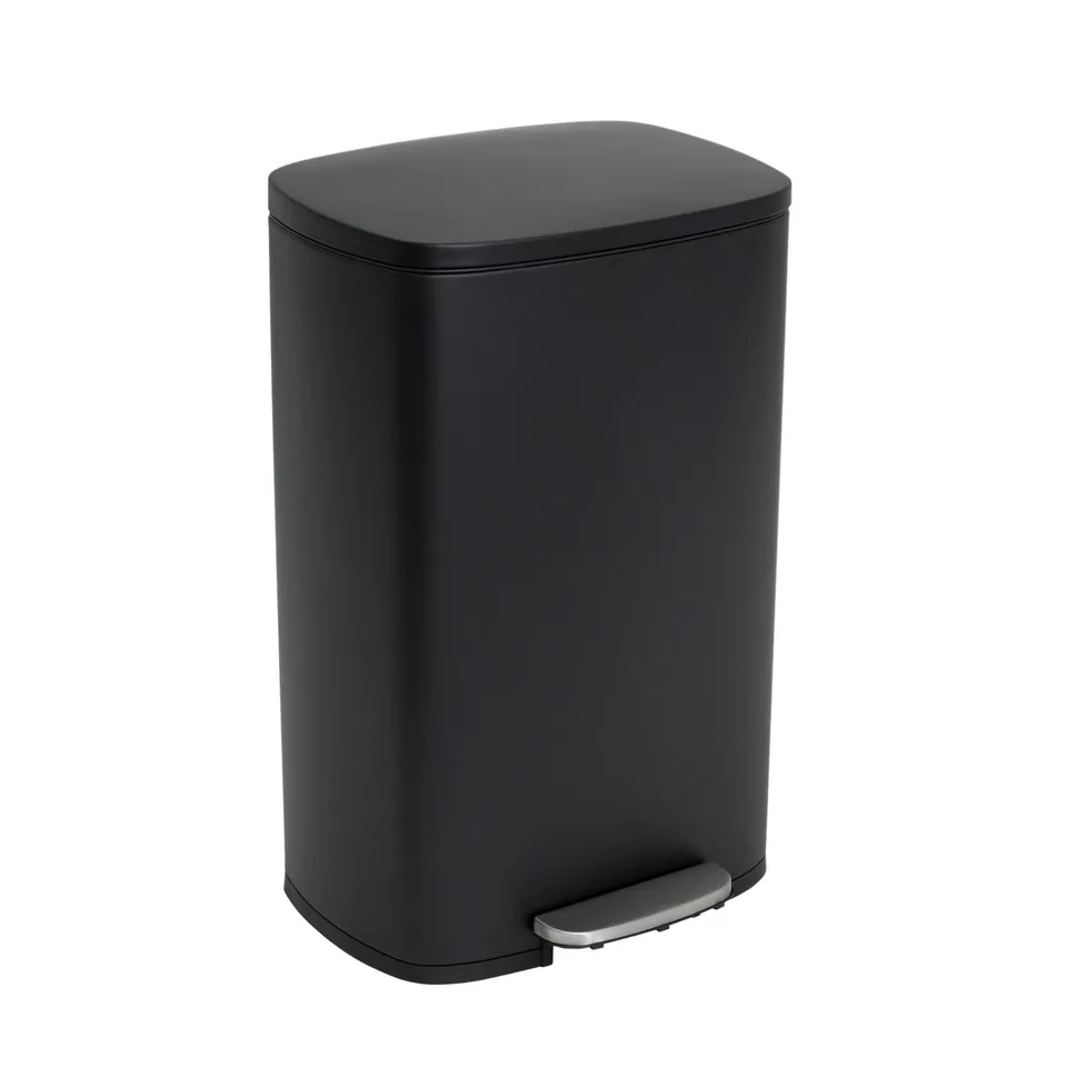 Red Deco Admiral 50L poubelle pédale inox noir mat