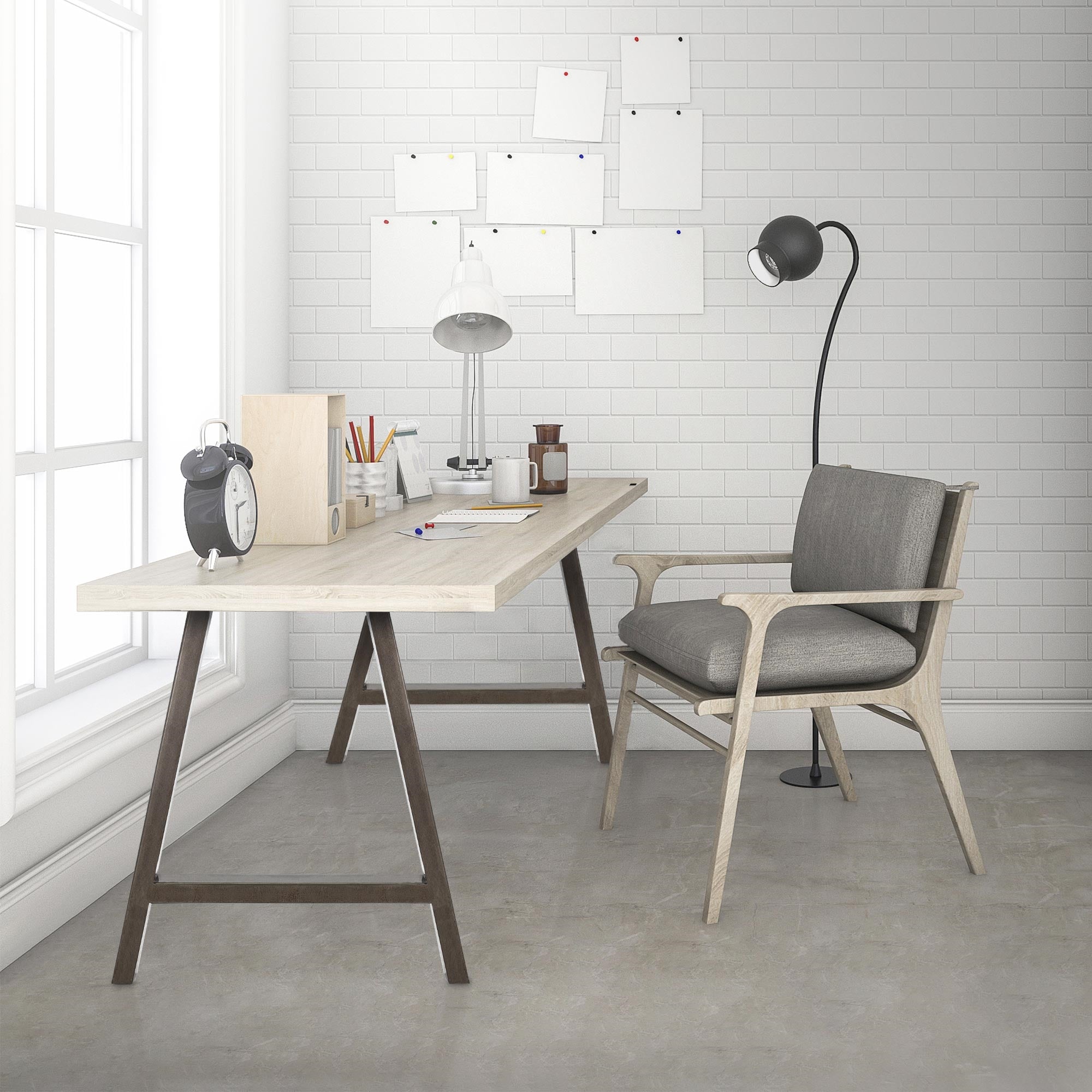ECD Germany Möbel Pieds de table industriel acier 70x72,5 cm lot 2