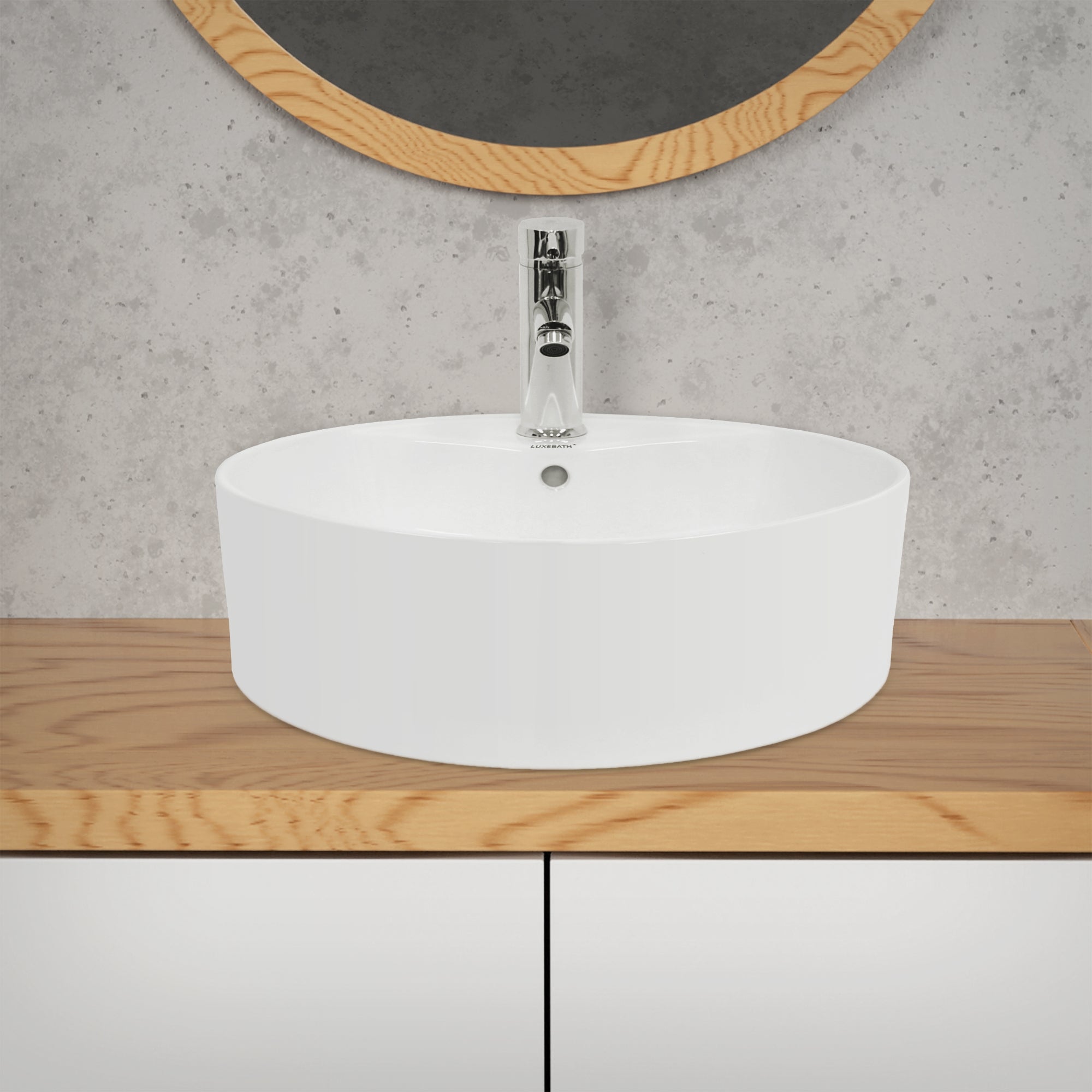 ECD Germany Sanitär Vasque ronde 46 cm lavabo blanc céramique