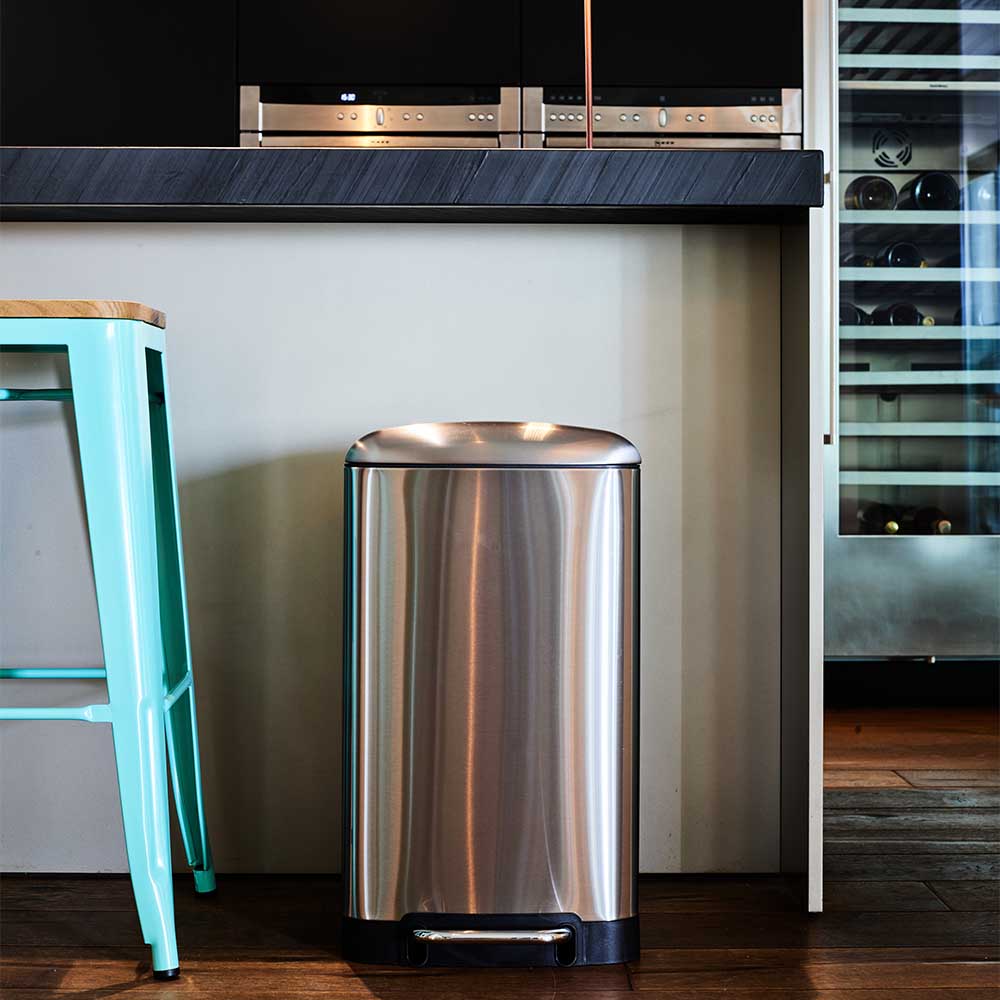 Red Deco Greenwich poubelle cuisine pédale inox 30L