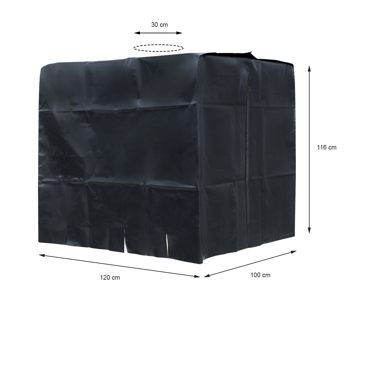 ECD Germany Garten bâche cuve 1000L 120x100x116 noire