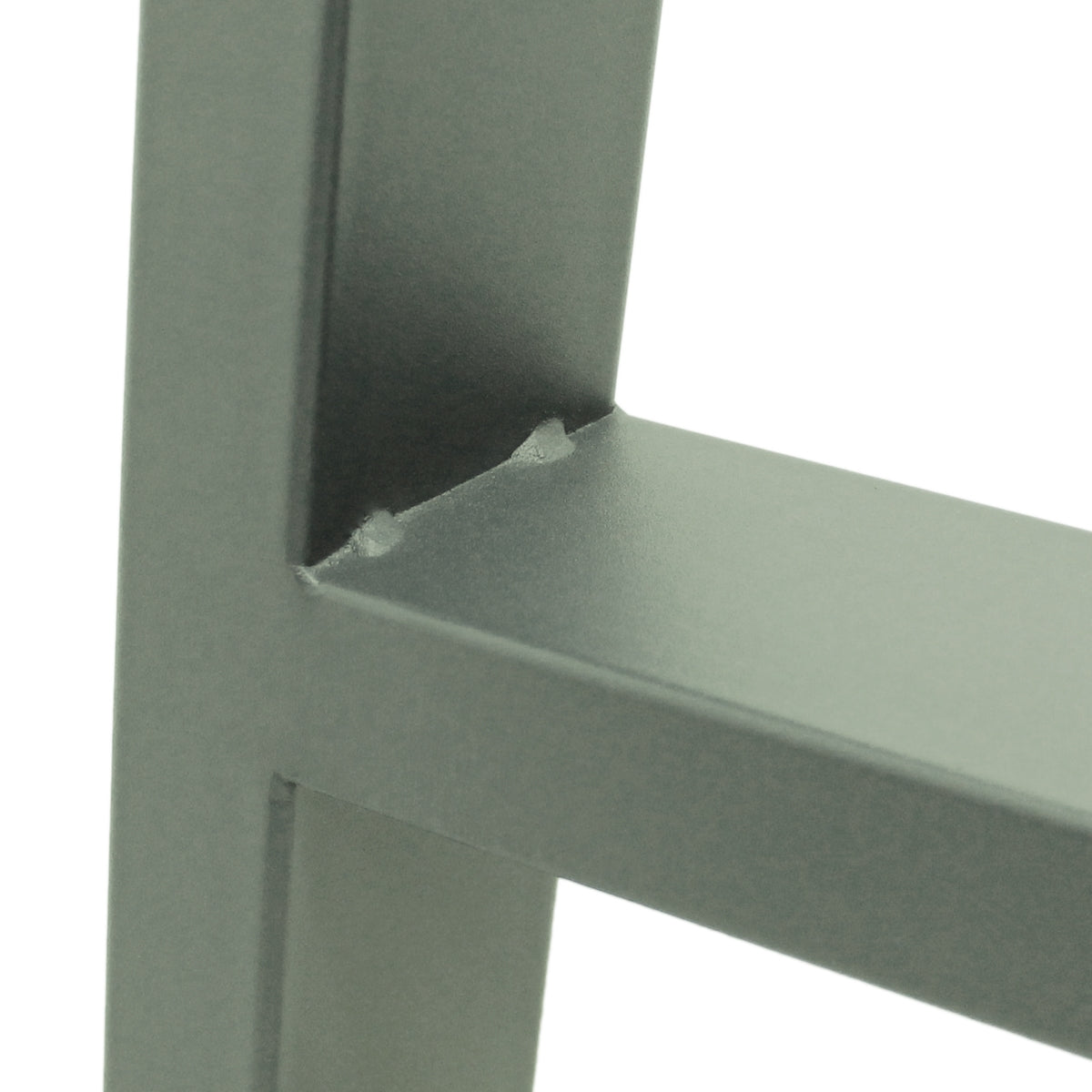 ECD Germany Möbel 2 Pieds Table Acier Gris Pierre 70x72 cm