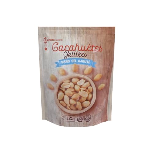 Leader Price Apéritifs Cacahuètes grillées sans sel 125g