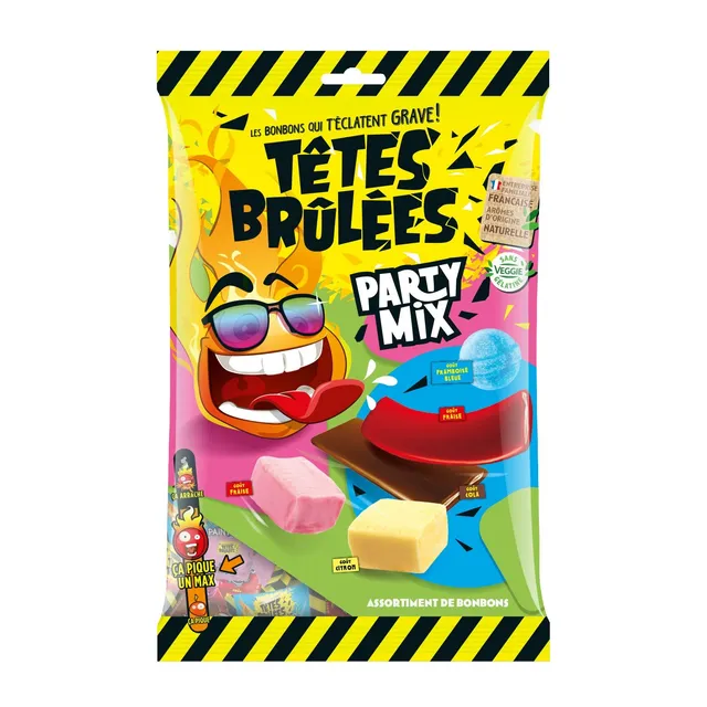 Têtes Brûlées Party Mix sachet bonbons acides