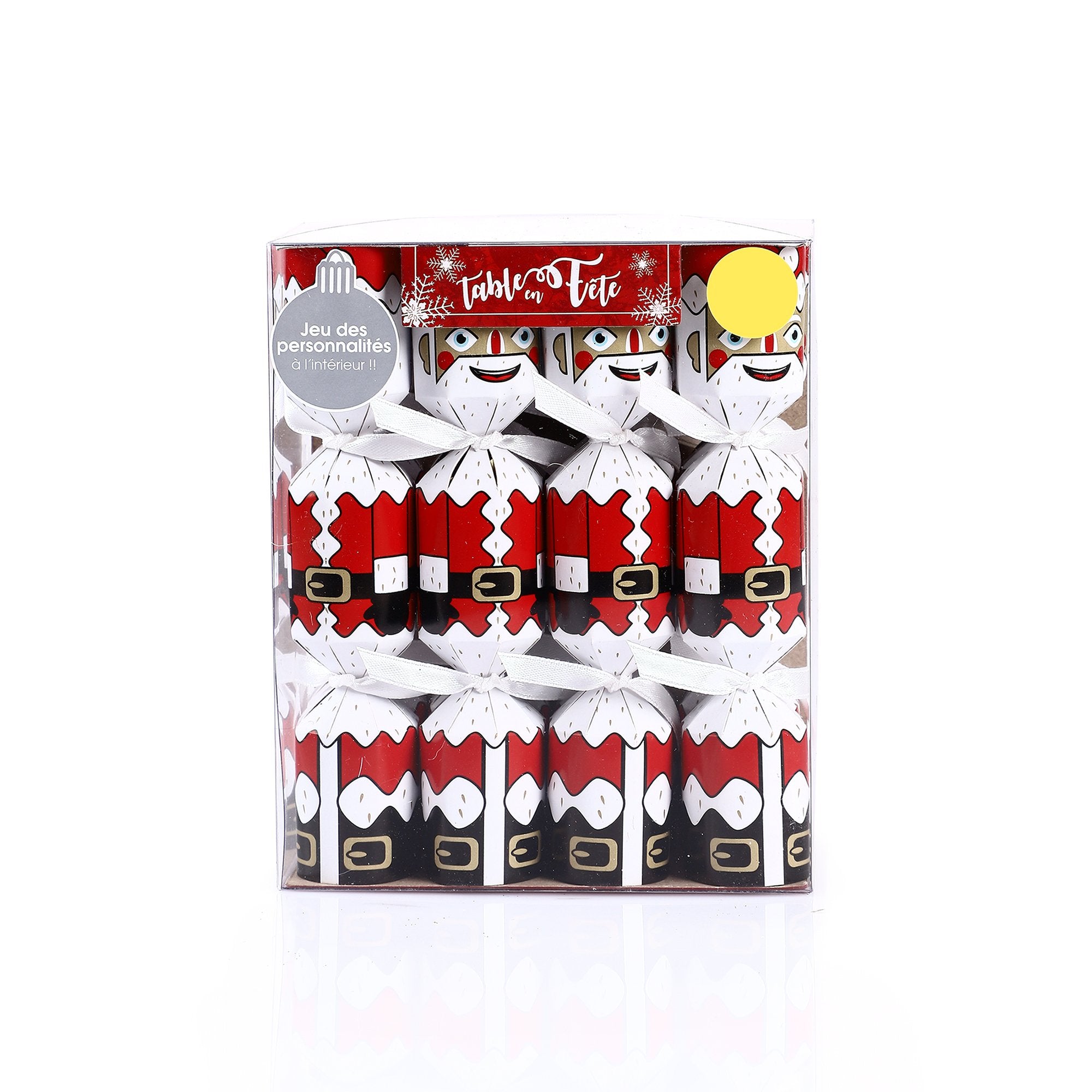 Stokomani Lot 8 Mini Crackers Surprises Noël Argent 12 cm