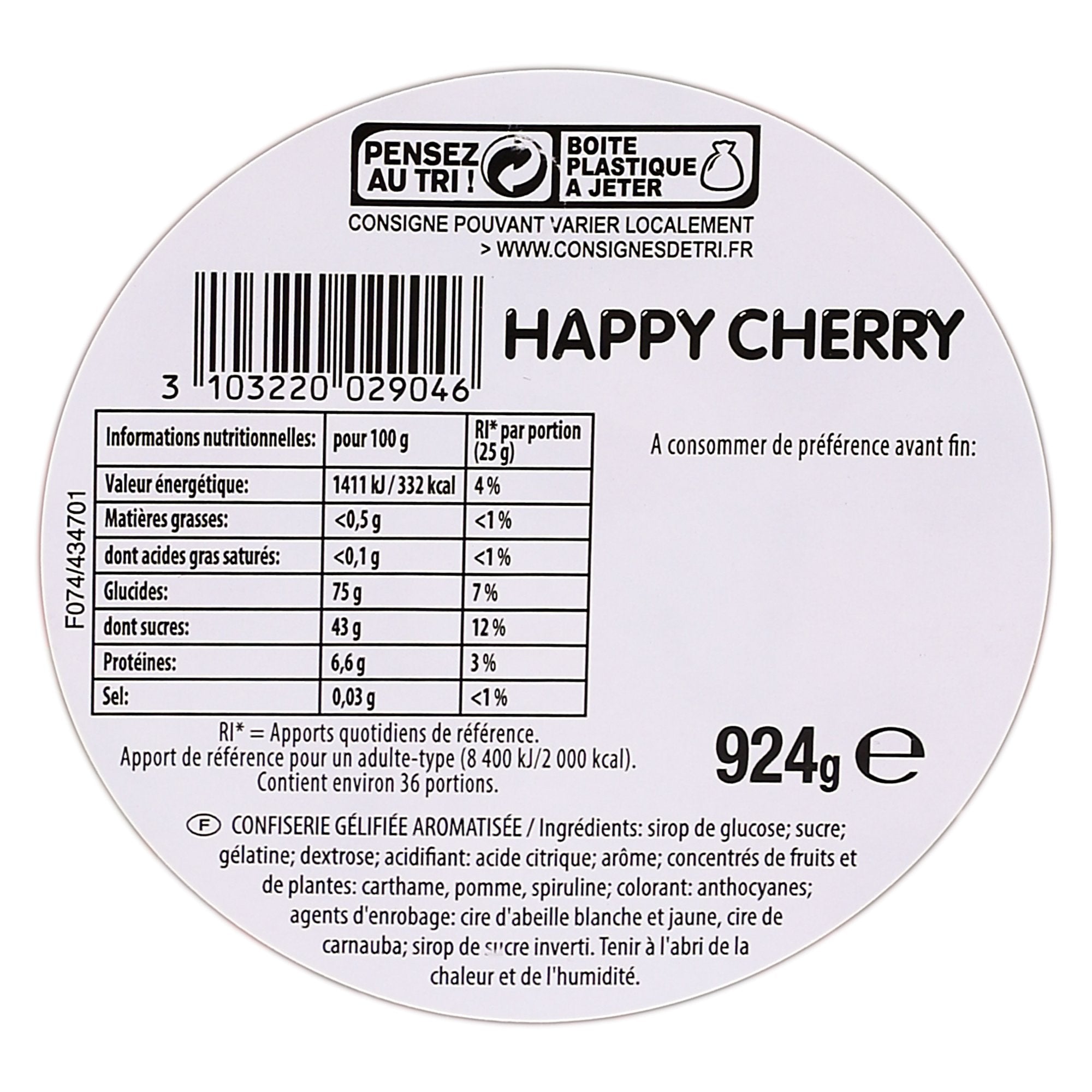 Stokomani Épicerie Bonbons Cerises Happy Cherry fruités