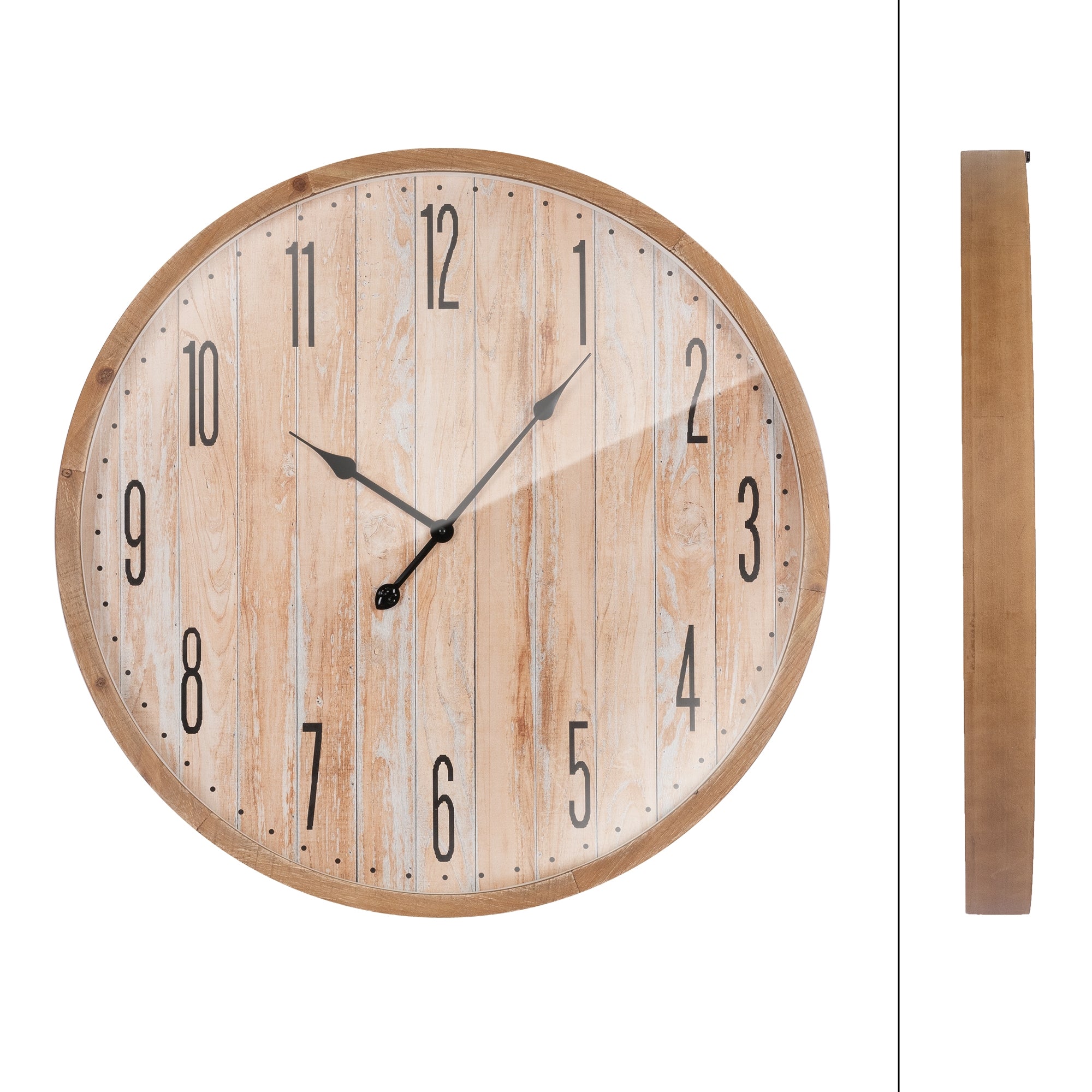 ECD Germany horloge murale bois 76 cm chiffres arabes