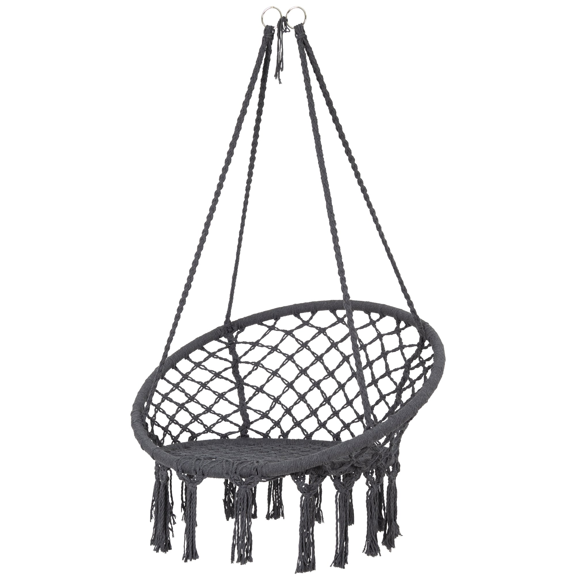 ECD Germany Sport Fauteuil suspendu Ø80cm gris coton 120kg