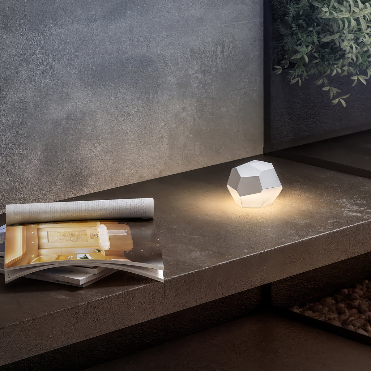 Red Deco Stone White lampe sans fil blanc H33cm tactile