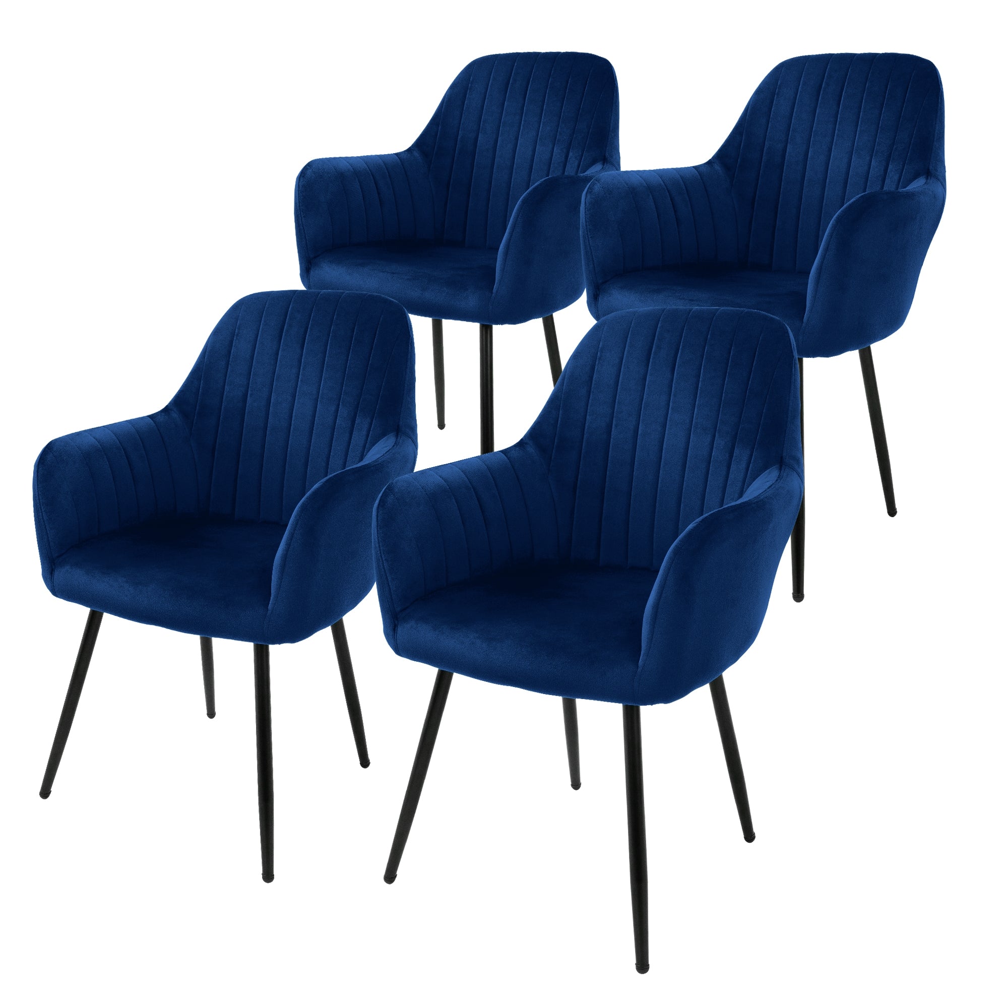 ECD Germany Möbel Chaise Salle à Manger Velours Anthracite Lot 2
