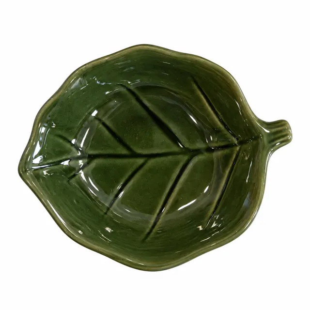 Déclic Home Coupelle feuille céramique vert 14x12 cm