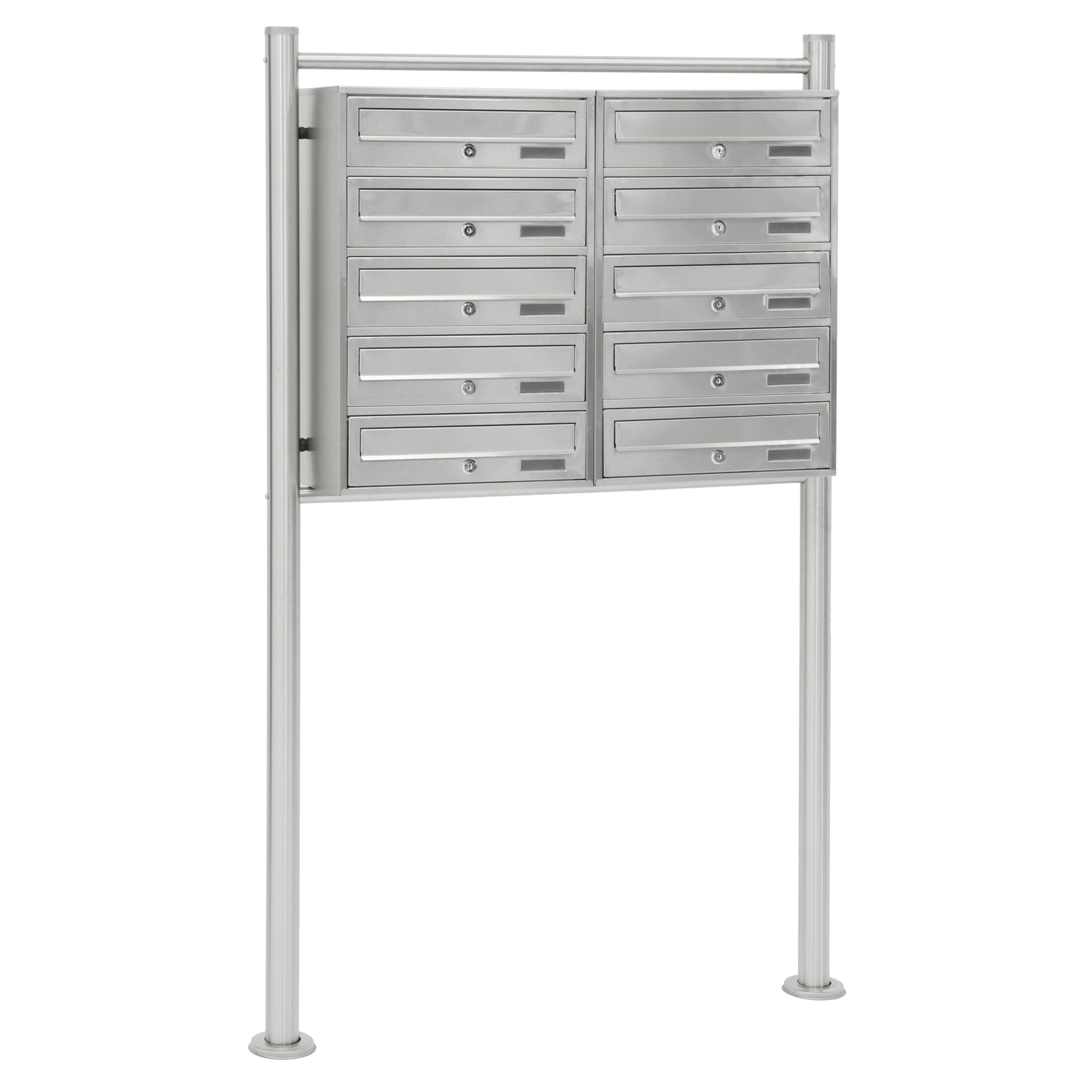 ECD Germany boîte aux lettres collective inox 10 cases sur pied