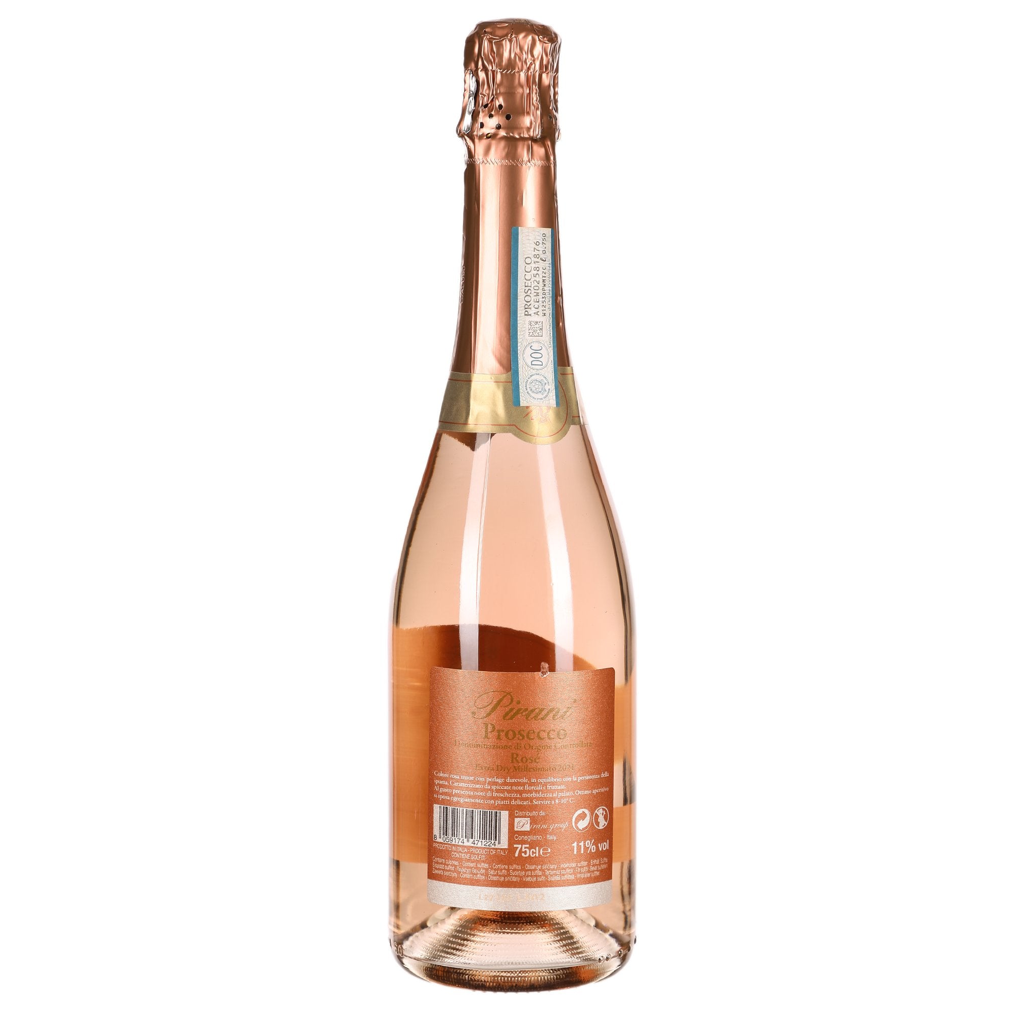 Pirani Prosecco DOC 2019 vin mousseux 11% sulfites