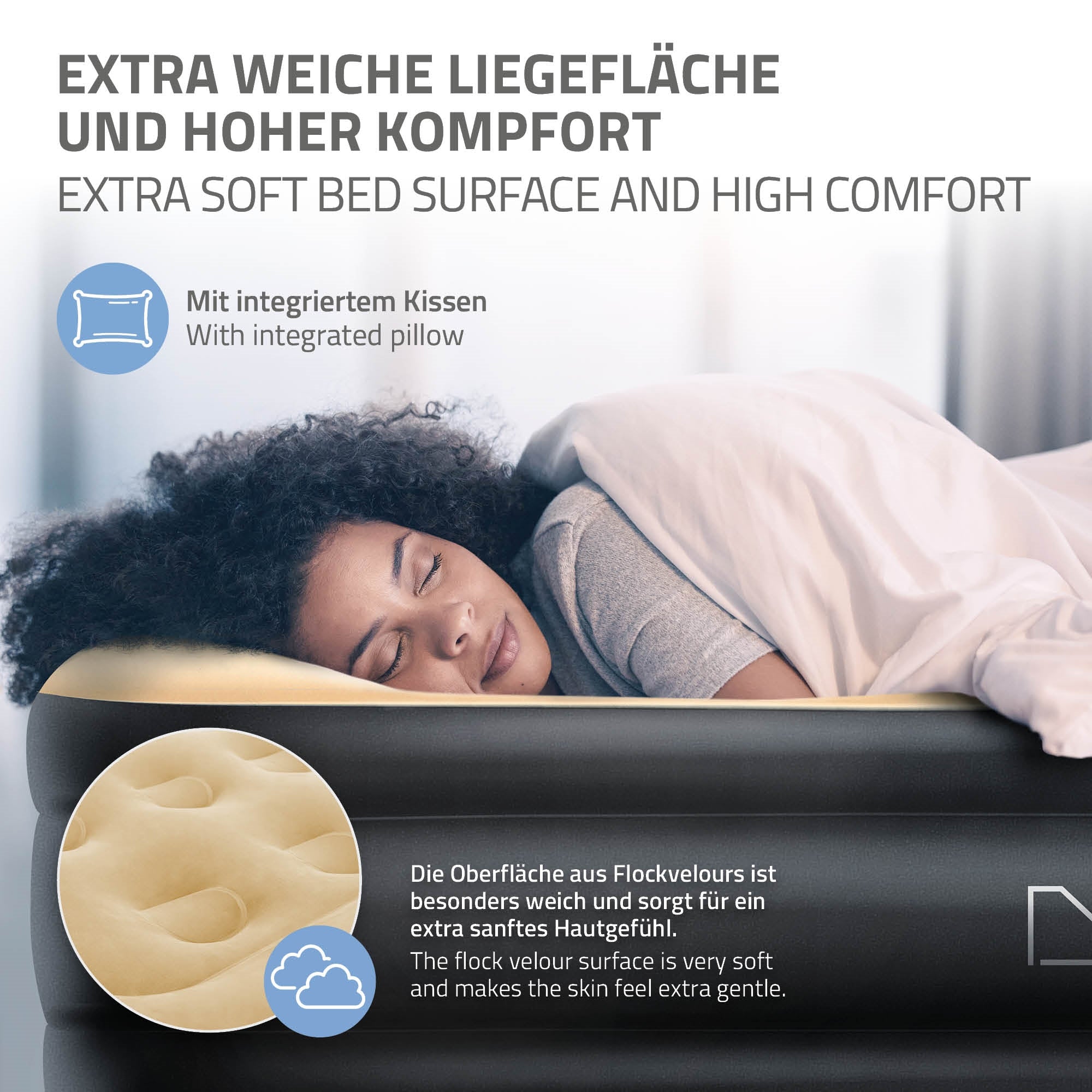 ECD Germany Sport Matelas gonflable 1 personne gris 196 cm pompe