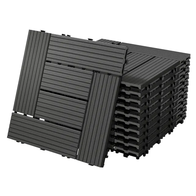 ECD Germany Garten Dalle terrasse WPC 30x30 cm Marron clair 11 pcs