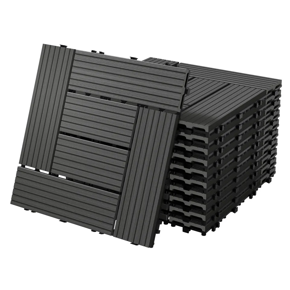 ECD Germany Garten Dalle terrasse WPC 30x30 cm Marron clair 11 pcs
