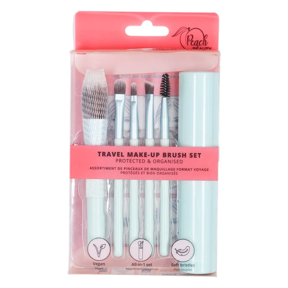 Stokomani Coffret 5 pinceaux de maquillage + étuis