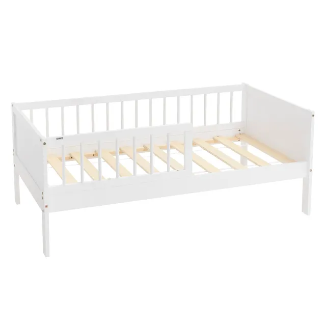 ECD Germany lit enfant 70x140 blanc pin avec barrière