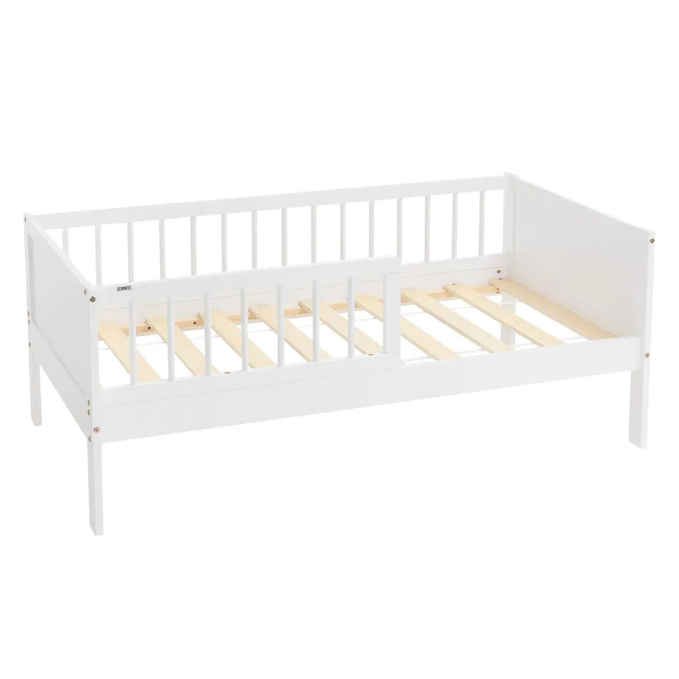 ECD Germany lit enfant 70x140 blanc pin avec barrière