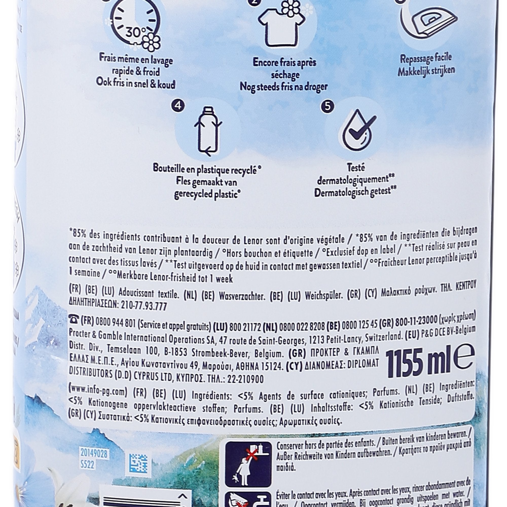 Lenor caresse aérienne assouplissant 55 doses