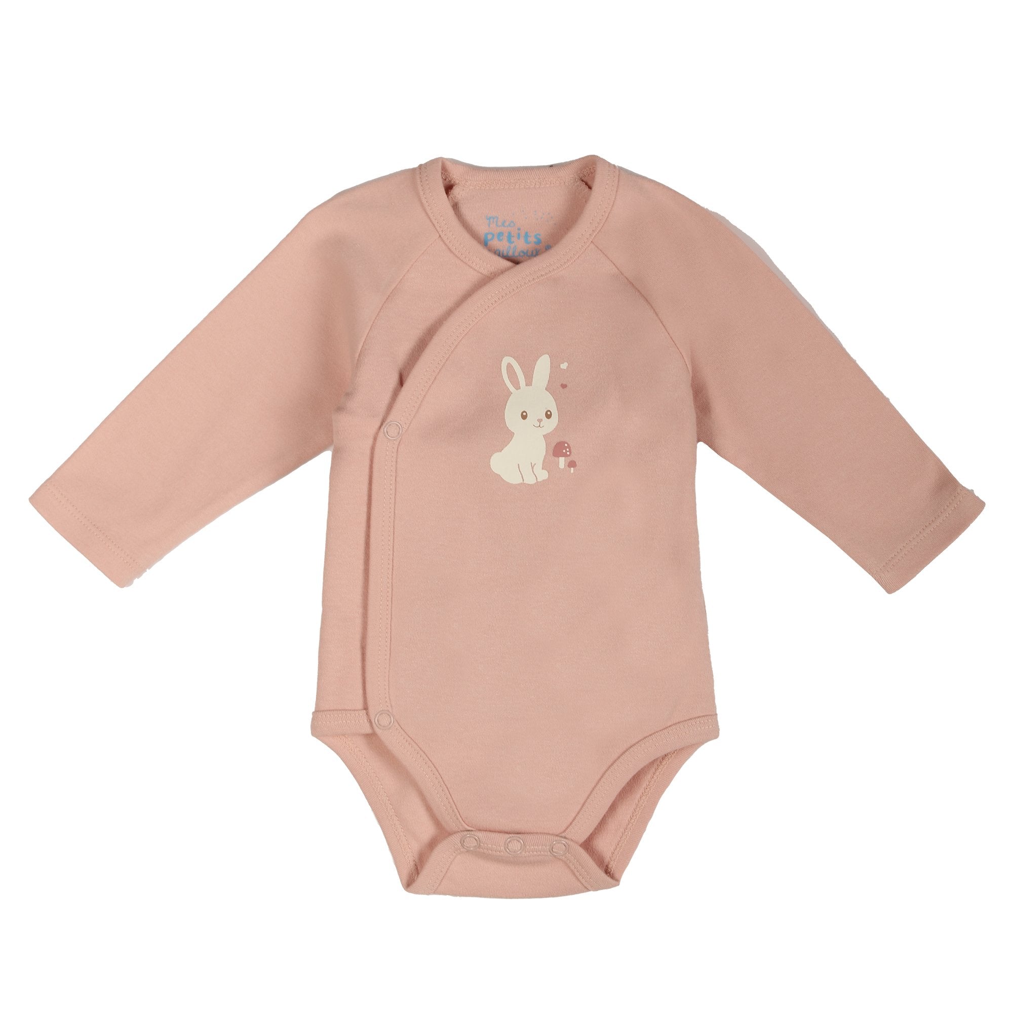 Stokomani Mode Lot 3 bodies croisés bébé rose coton