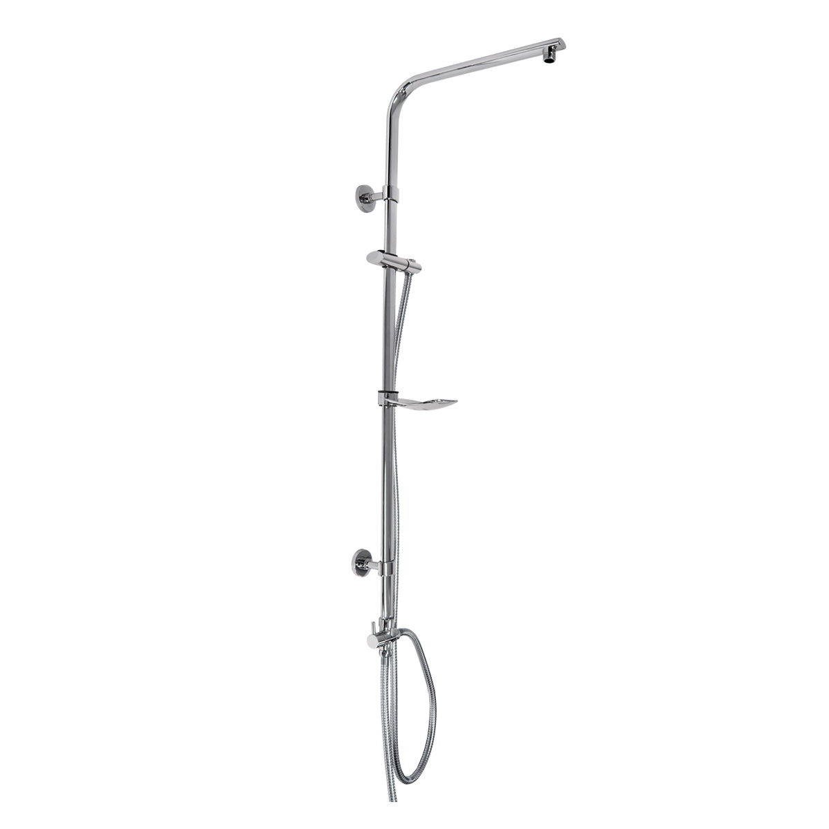 ECD Germany Sanitär Barre douche 105 cm chromé ovale sans tête