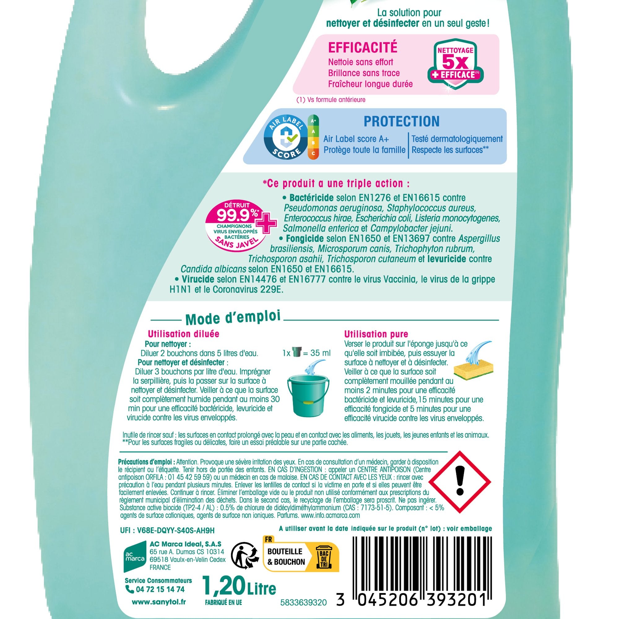 Stokomani Maison Nettoyant désinfectant sol eucalyptus