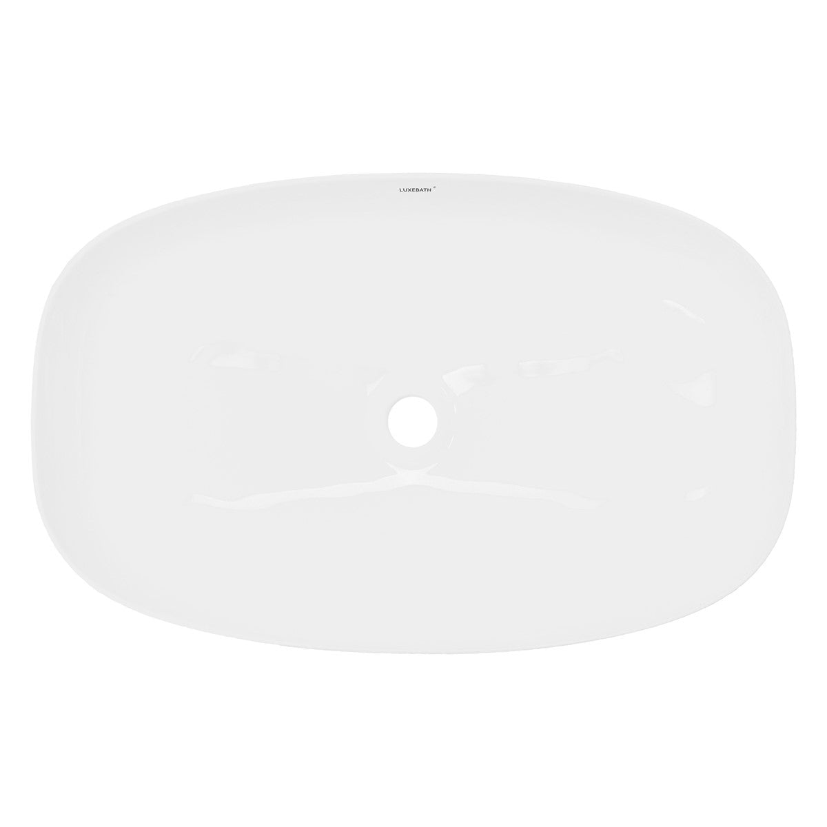ECD Germany LuxeBath vasque à poser céramique blanche 505 mm ovale