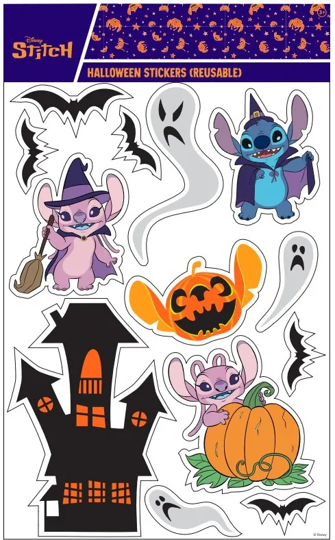 Stokomani Fêtes stickers Stitch Halloween réutilisables